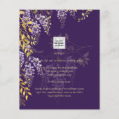 Nuestra Boda Lilac Wisteria Wedding Spanish Invite Flyer (Hinten)