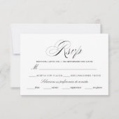 Nuestra Boda Negro Rsvp Card Karte (Vorderseite)