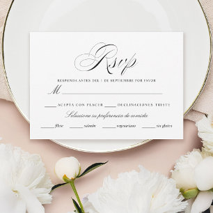 Nuestra Boda Negro Rsvp Card Karte