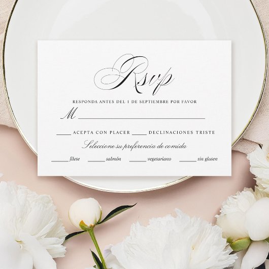 Nuestra Boda Negro Rsvp Card Karte