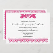 Nuestra Boda Papel Picado Love Birds Einladung (Vorne/Hinten)