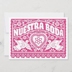 Nuestra Boda Papel Picado Love Birds Einladung