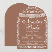 Nuestra Boda Papel Picado Spanish Wedding Arch Einladung (Vorne/Hinten)