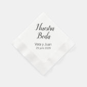 Nuestra Boda Personalisiert Wedding Napkins Serviette (Ecke)