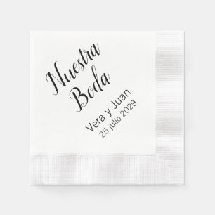 Nuestra Boda Personalisiert Wedding Napkins Serviette