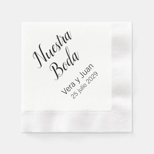 Nuestra Boda Personalisiert Wedding Napkins Serviette (Vorderseite)