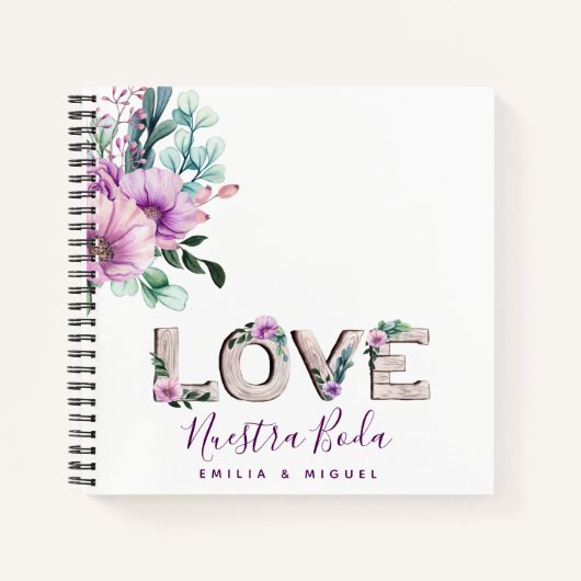NUESTRA BODA Planificación o libro de visitas Notizblock (Vorderseite)