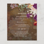 NUESTRA BODA Plum Fall Floral Spanish Wedding Flyer (Vorne)
