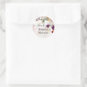 NUESTRA BODA Plum Fall Floral Spanish Wedding Runder Aufkleber (Tasche)