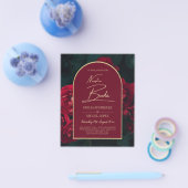 NUESTRA BODA Rote Rosen Forest Green Winter INVITE Flyer (Einzeln)