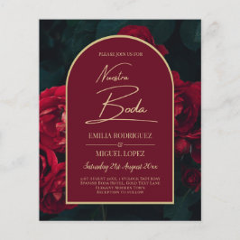NUESTRA BODA Rote Rosen Forest Green Winter INVITE Flyer