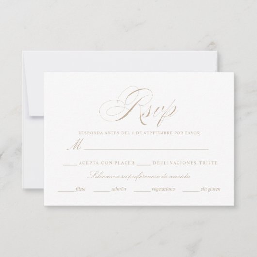 Nuestra Boda Rsvp Card (Vorderseite)