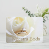 Nuestra Boda - Spanische Hochzeit Einladung (Stehend Vorderseite)