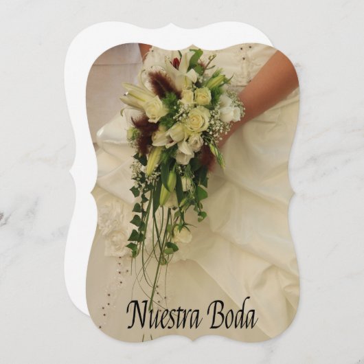 Nuestra Boda - Spanische Hochzeit Einladung (Vorne/Hinten)