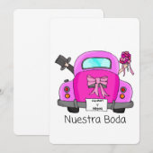 Nuestra Boda - Spanische Hochzeit Einladung (Vorne/Hinten)