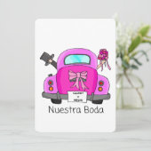 Nuestra Boda - Spanische Hochzeit Einladung (Stehend Vorderseite)