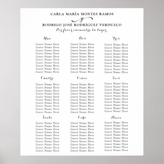 NUESTRA BODA Spanische Hochzeitskarte Poster (Vorne)