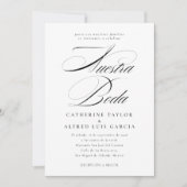 Nuestra Boda Spanische Sprache Schwarzes Skript Ho Einladung (Vorderseite)