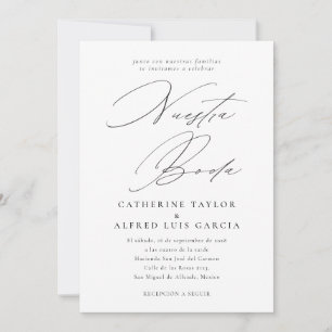 Nuestra Boda Spanische Sprache Schwarzes Skript Ho Einladung