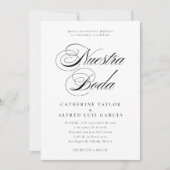 Nuestra Boda Spanische Sprache Schwarzes Skript Ho Einladung (Vorderseite)