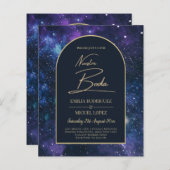 NUESTRA BODA Starry Night Lila Blue INVITE (Vorne/Hinten)