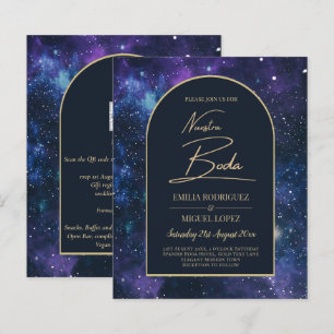NUESTRA BODA Starry Night Lila Blue INVITE
