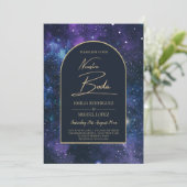 NUESTRA BODA Starry Night Lila Blue INVITE Einladung (Stehend Vorderseite)