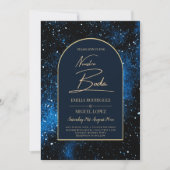 NUESTRA BODA Starry Night Navy Blue Gold INVITE Einladung (Vorderseite)