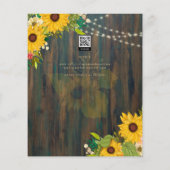 NUESTRA BODA Sunflowers Rustic Wood Wedite Einladu (Rückseite)