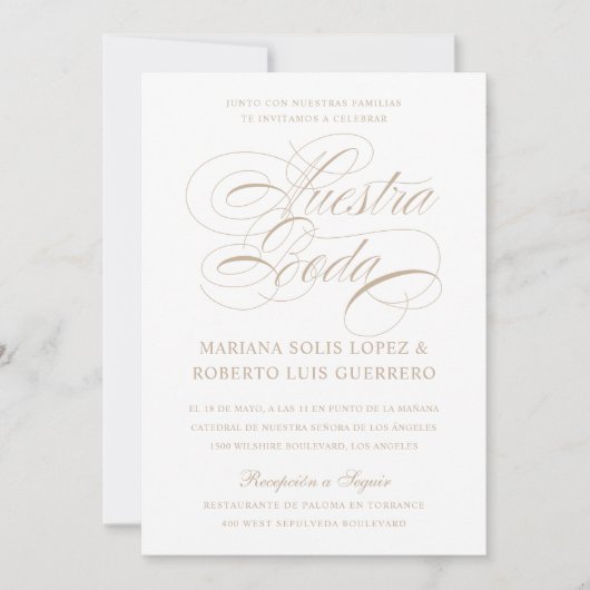 Nuestra Boda Tan Wedding Einladung (Vorderseite)