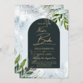 NUESTRA BODA Winter Greenerie Wedding Einladung (Vorne/Hinten)