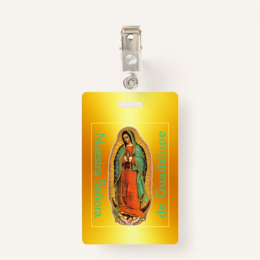 Nuestra Señora de Guadalupe Ausweis (Rückseite mit Klammer)