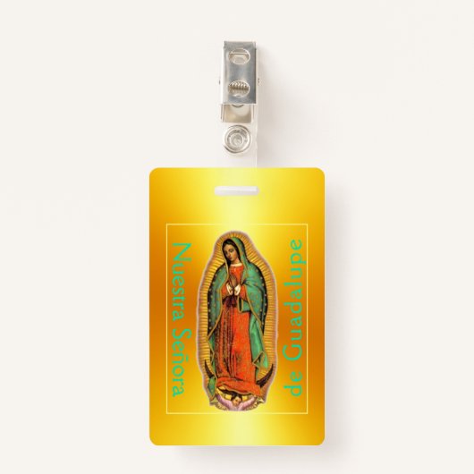 Nuestra Señora de Guadalupe Ausweis (Vorderseite mit Klammer)