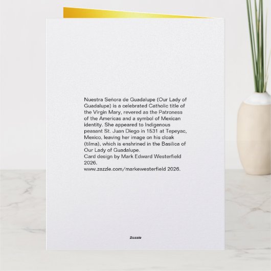 Nuestra Señora de Guadalupe Karte (Rückseite)