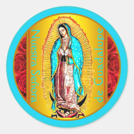 Nuestra Señora de Guadalupe Klassischer Rundsticke Runder Aufkleber