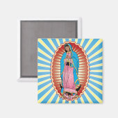 Nuestra Señora de Guadalupe Magnet (Quadrat) (Vorderseite/Rückseite)