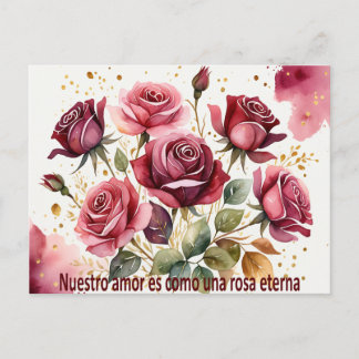 Nuestro amor es como una rosa eterna feiertagspostkarte