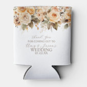 Nuetral Beige Botanische Hochzeit braun Dosenkühler (Vorderseite)