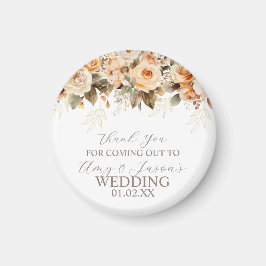 Nuetral Beige Botanische Hochzeit braun Magnet