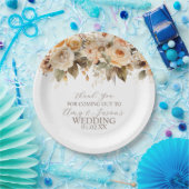 Nuetral Beige Botanische Hochzeit braun Pappteller (Party)