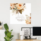 Nuetral Beige Botanische Hochzeit braun Poster (Heimbüro)