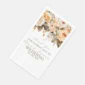 Nuetral Beige Botanische Hochzeit braun Serviette (Ecke)