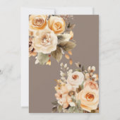 Nuetral Beige Botanische Hochzeit Einladung (Rückseite)