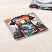 Nueva York, graffiti. Rechteckiger Pappuntersetzer (angewinkelt)