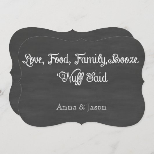 'Nuff sagte | Tafel Einladung (Vorne/Hinten)