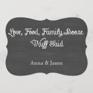 'Nuff sagte Tafel Einladung