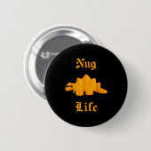 Nug Life Dinosaur Chicken Nugget Funny Retro Button (Vorne & Hinten)