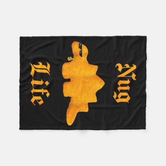 Nug Life Dinosaur Chicken Nugget Funny Retro Fleecedecke (Vorderseite (Horizontal))