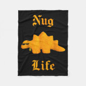 Nug Life Dinosaur Chicken Nugget Funny Retro Fleecedecke (Vorderseite)