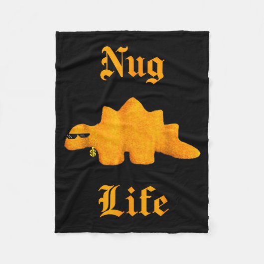 Nug Life Dinosaur Chicken Nugget Funny Retro Fleecedecke (Vorderseite)
